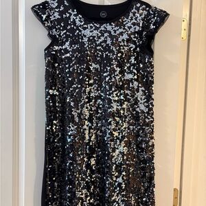 Wonder Nation Black and Silver Sequin Sheath Dress